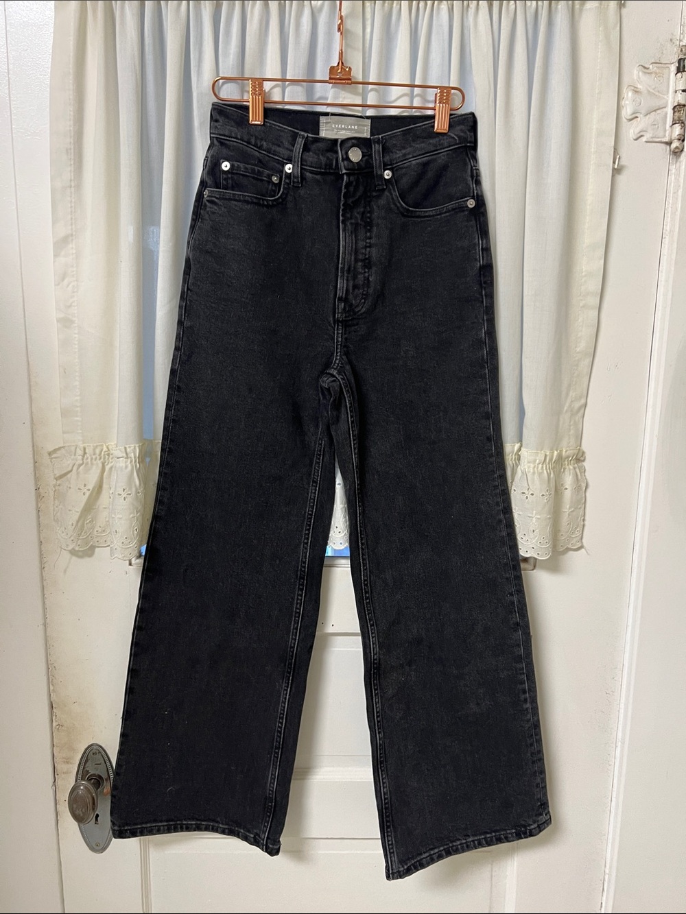 Everlane Black Wide Leg Jeans